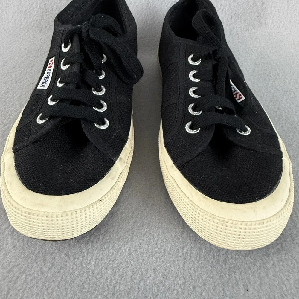 Superga‎ 2750 Cotu Sneakers Womens 7.5 Black Canvas Low Top Classic Lace Up